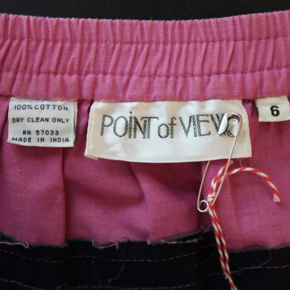 Vintage Patchwork Skirt Colorful Geometric Pattern - Picture 5 of 8